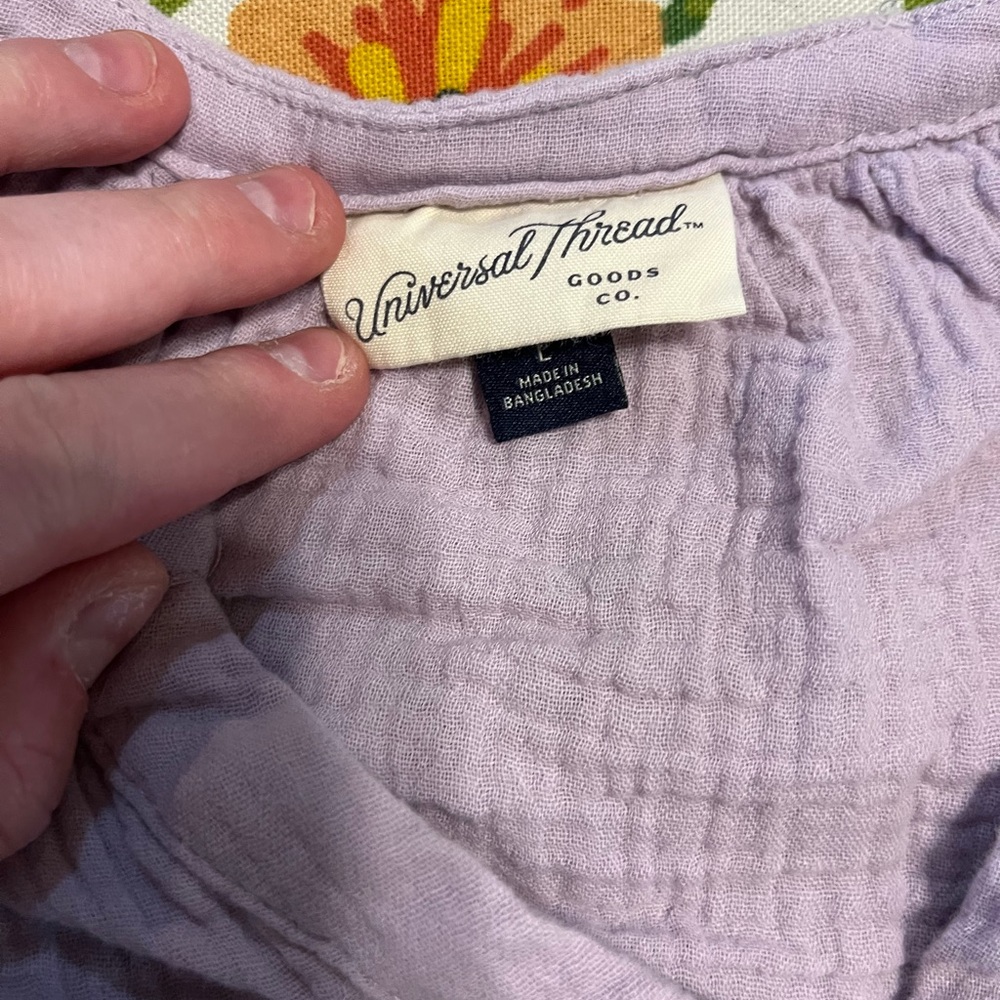 Universal Thread Purple Ruffled Relaxed Blouse - Picture 2 of 2